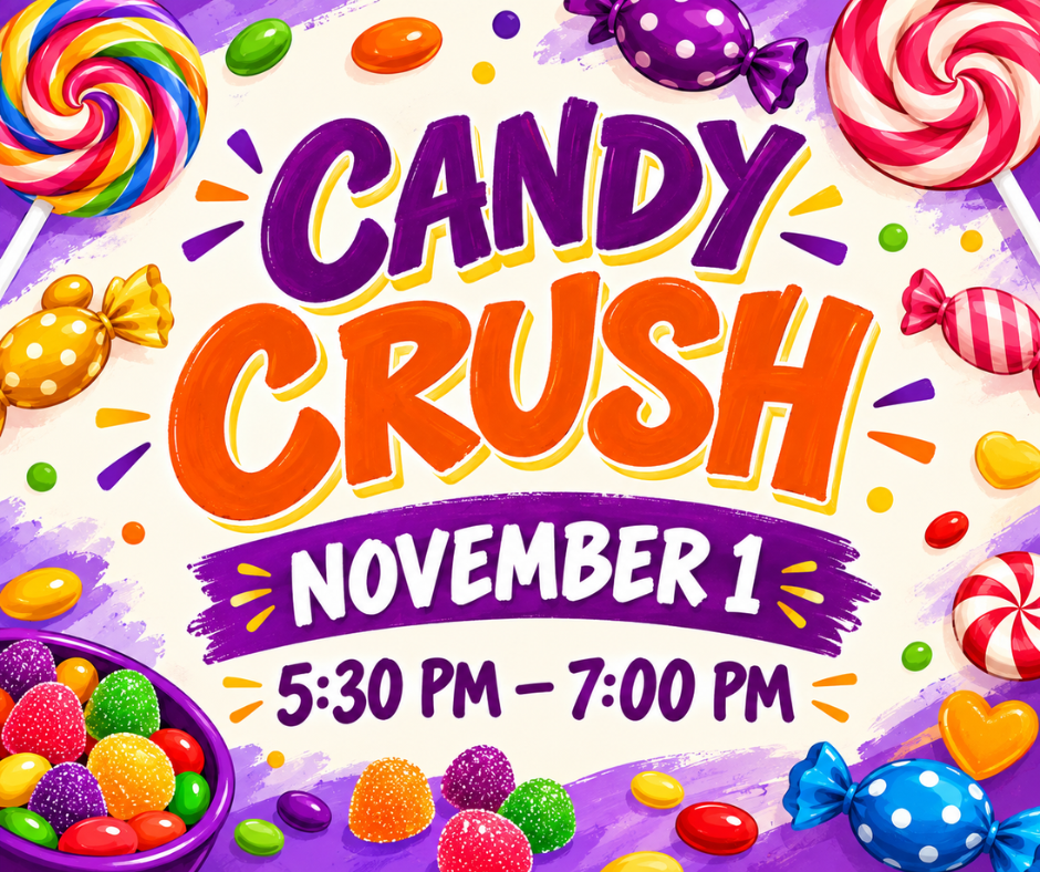 Candy Crush, an indoor community event, November 1, 2026, 5:30 - 7:00 PM, Lynnwood, WA