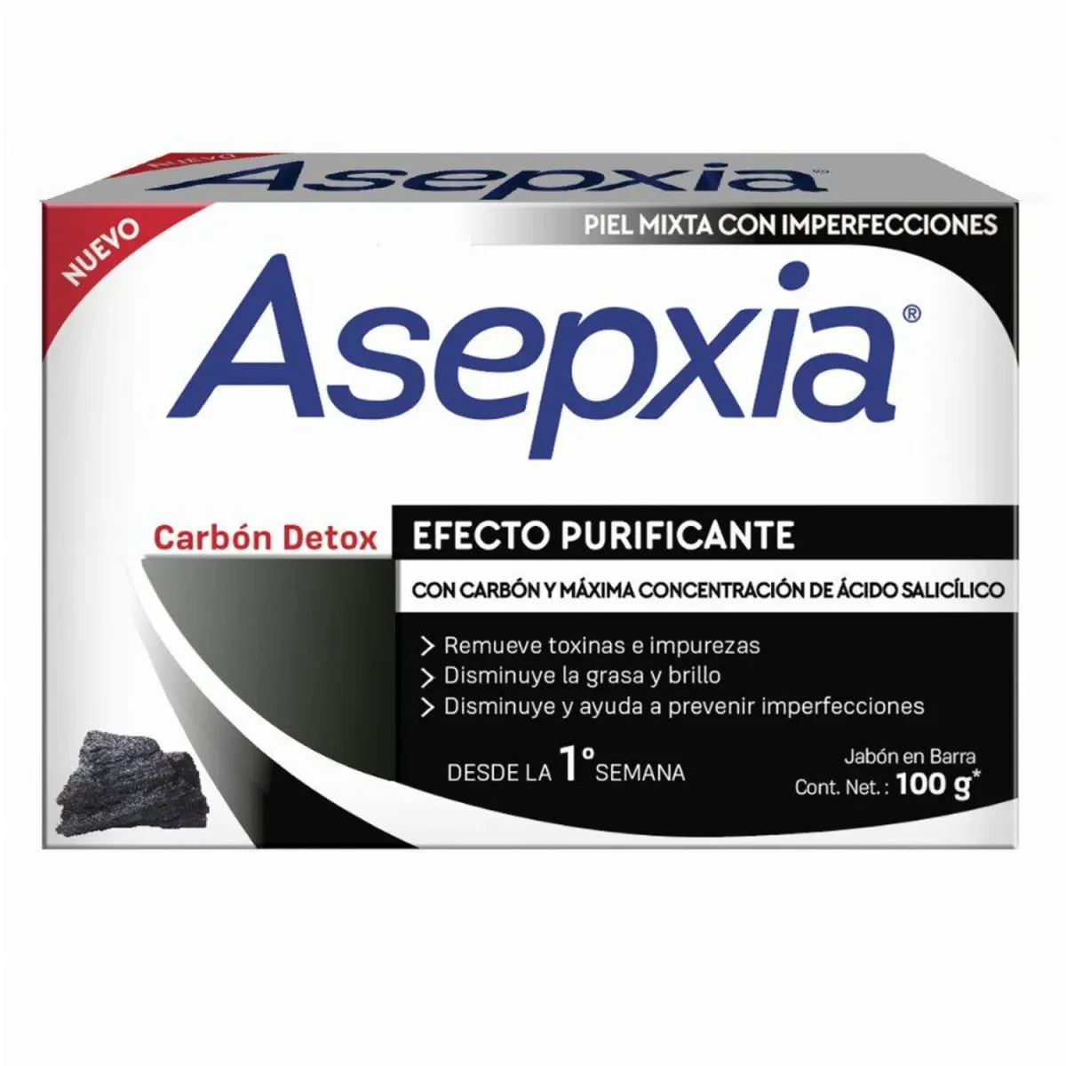 Asepxia Jabon Carbon Detox Pan/100 Gr