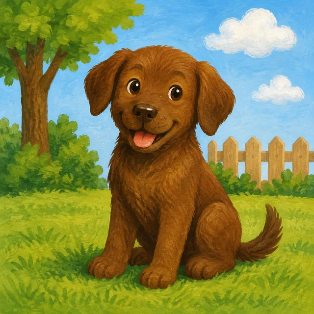 Scene: The dog is brown.