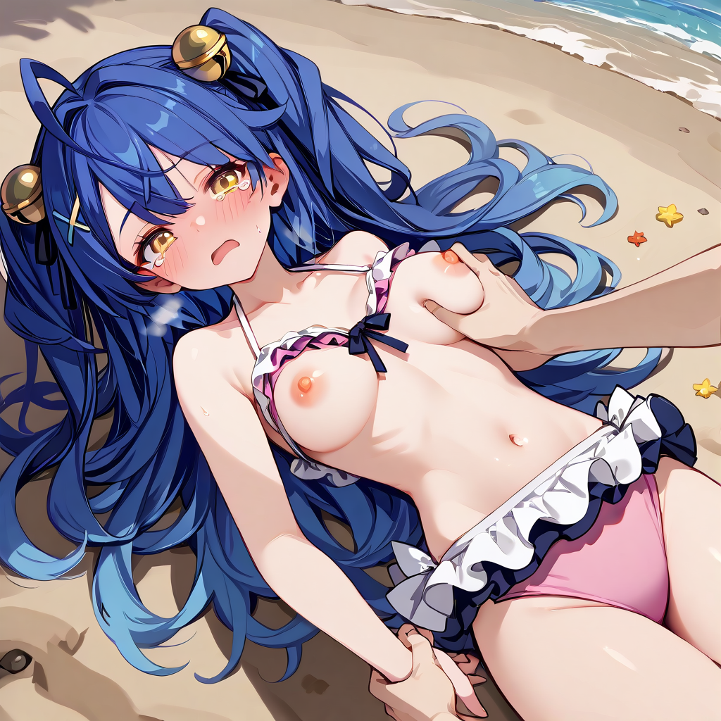 水着あまみゃもみもみ by 愛猫 with ai art, Kokoro Amamiya, Nijisanji, virtual YouTuber