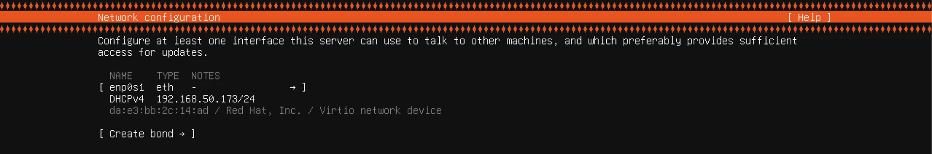 Network configuration > DHCPv4