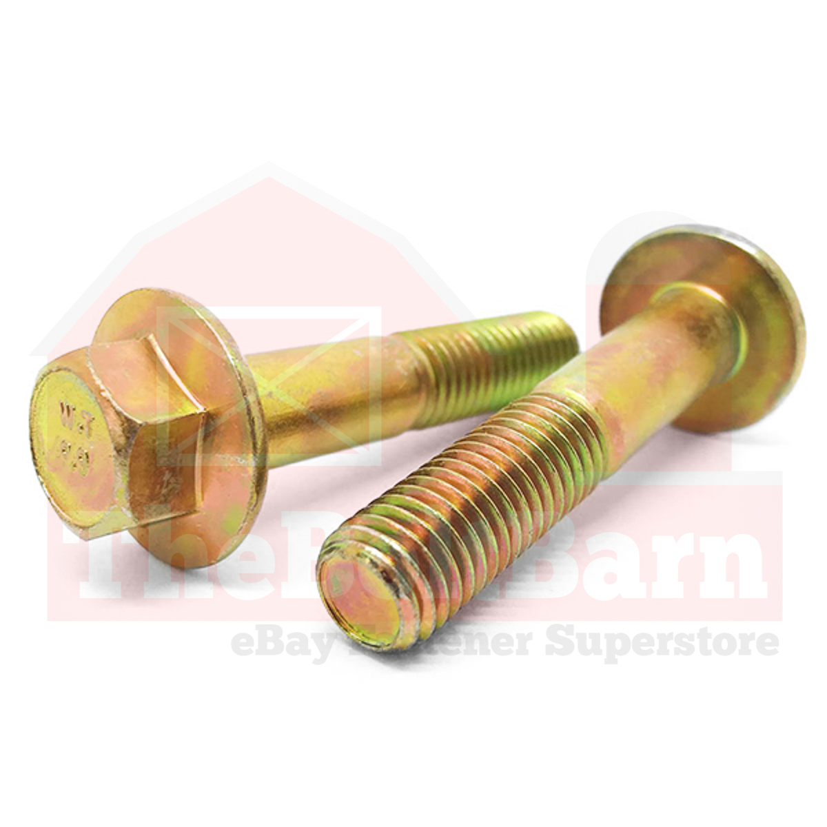 M10-1.5 Class 8.8 Hex Flange Screws Frame Bolts Zinc Yellow (Pick Length & Qty)