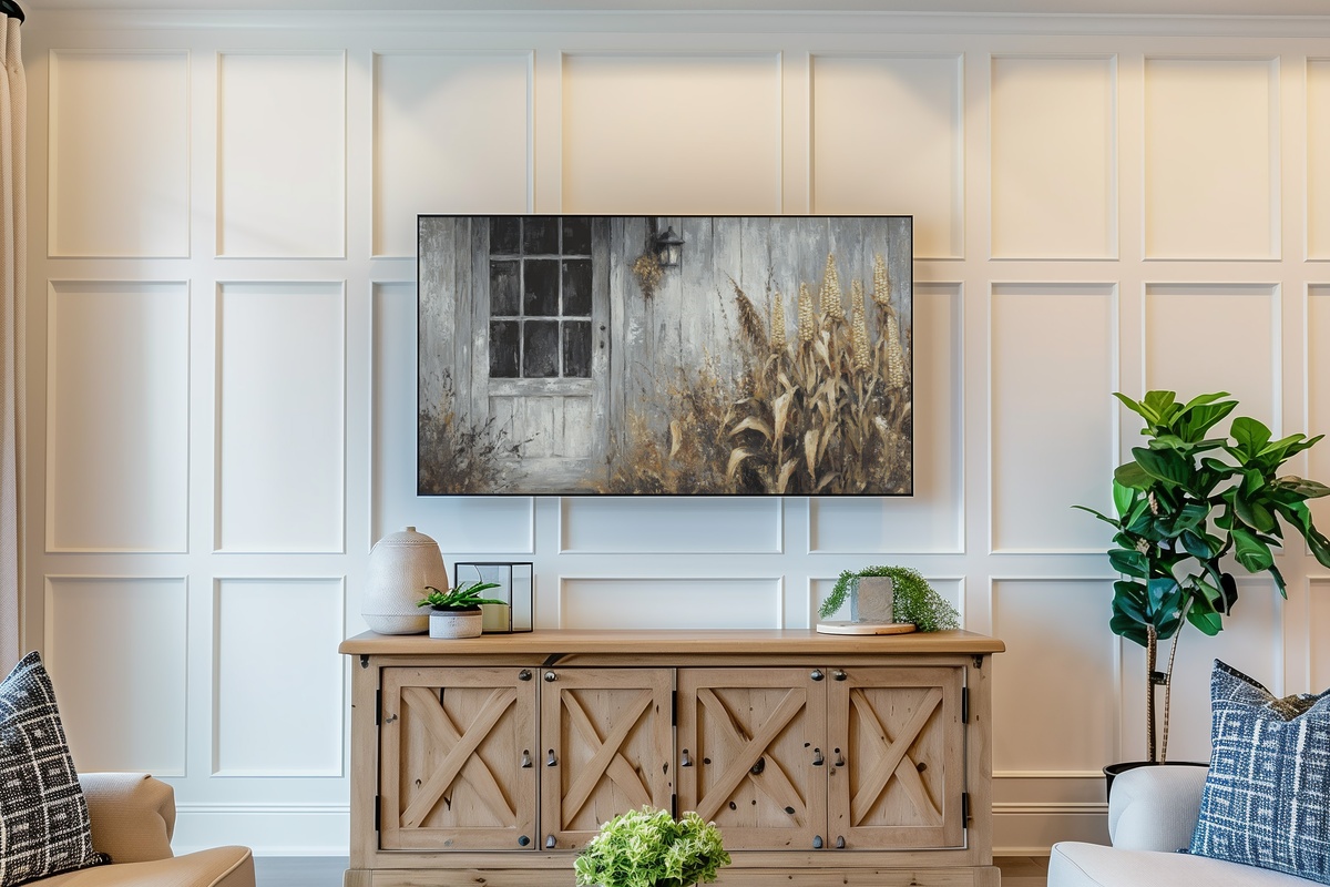 Corn Stalk Farmhouse Harmony Frame TV Art