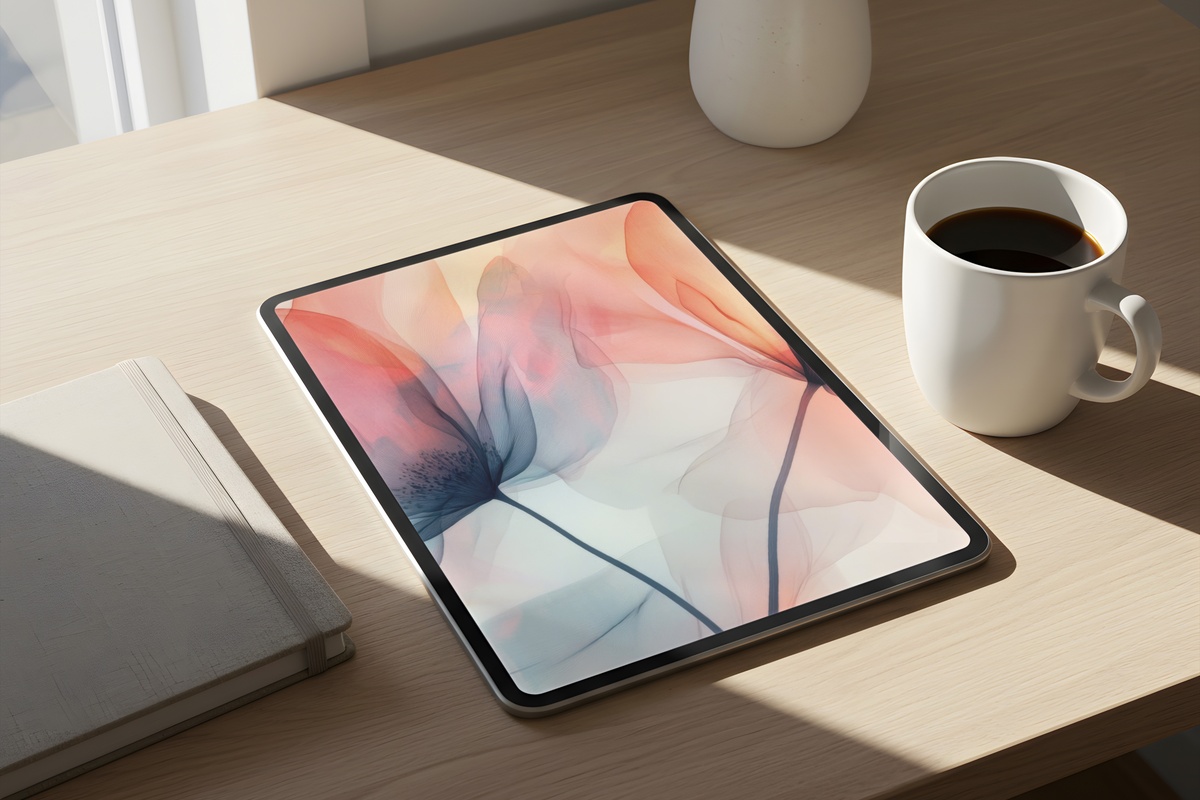 Graceful Floral Hues iPad Wallpaper - curated pastel floral background
