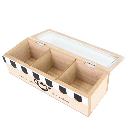 Caja para té 7x24cm, 3 espacios