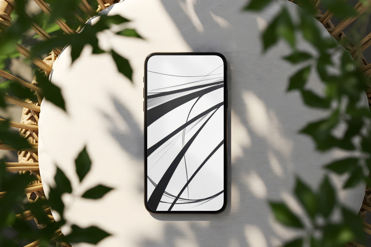 Monochrome Linear Contrast modern iPhone wallpaper in black and white lines