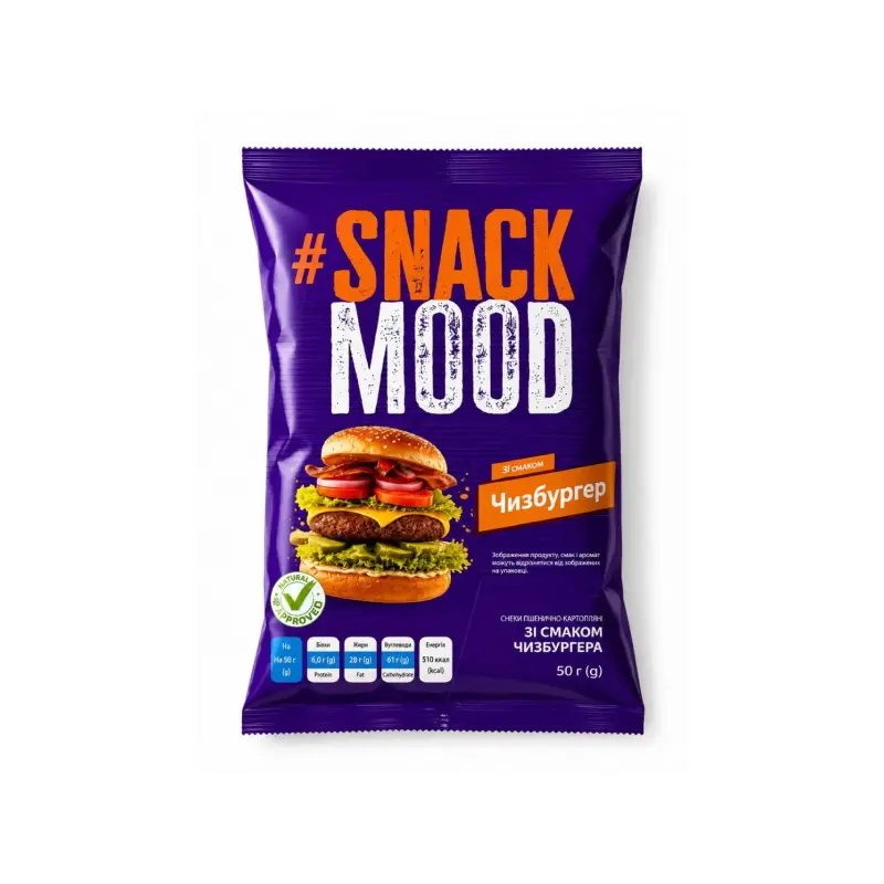 Przekąska pszenno-ziemniaczana o smaku Cheeseburger “Snack Mood” 50g