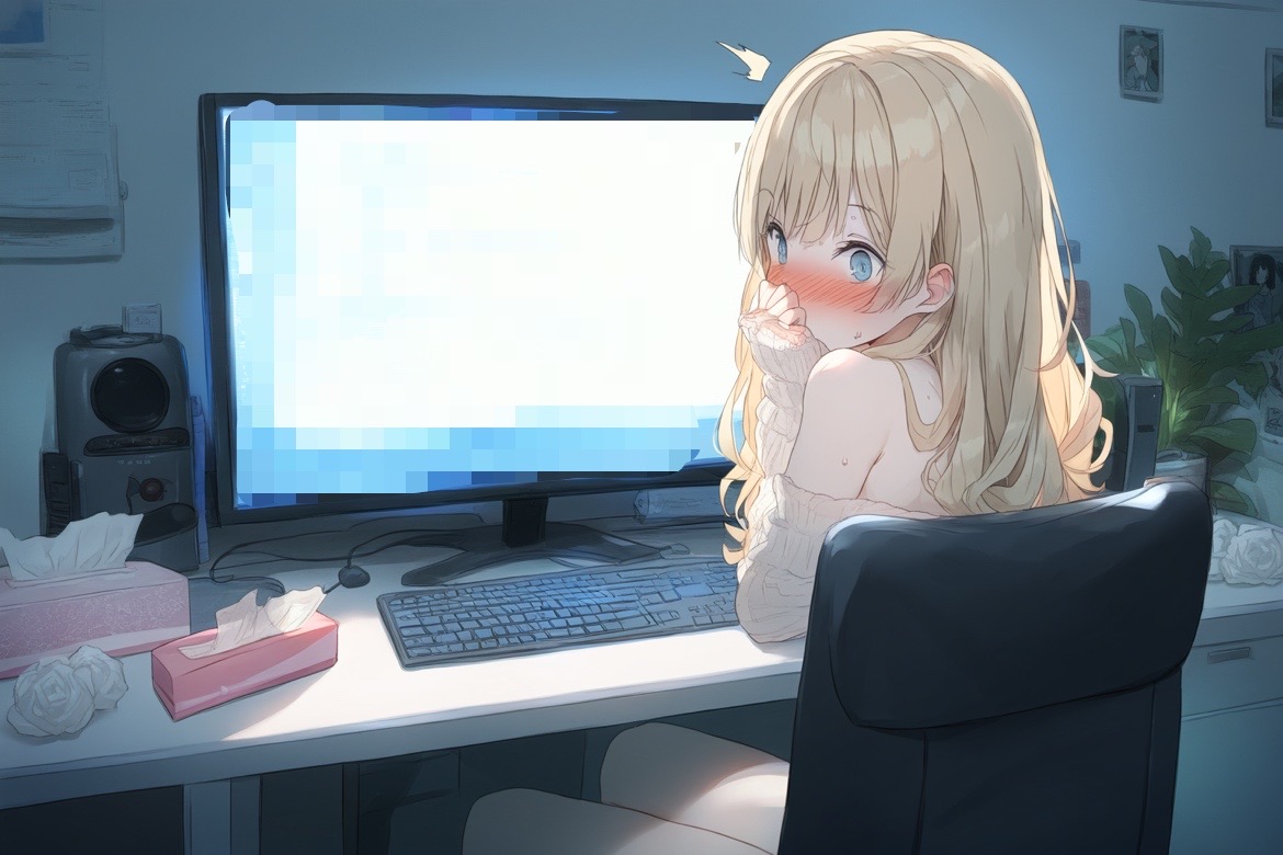 オナバレ風のイラストを出してみる実験 by さすらう犬 with ai art, caught masturbating, humiliation