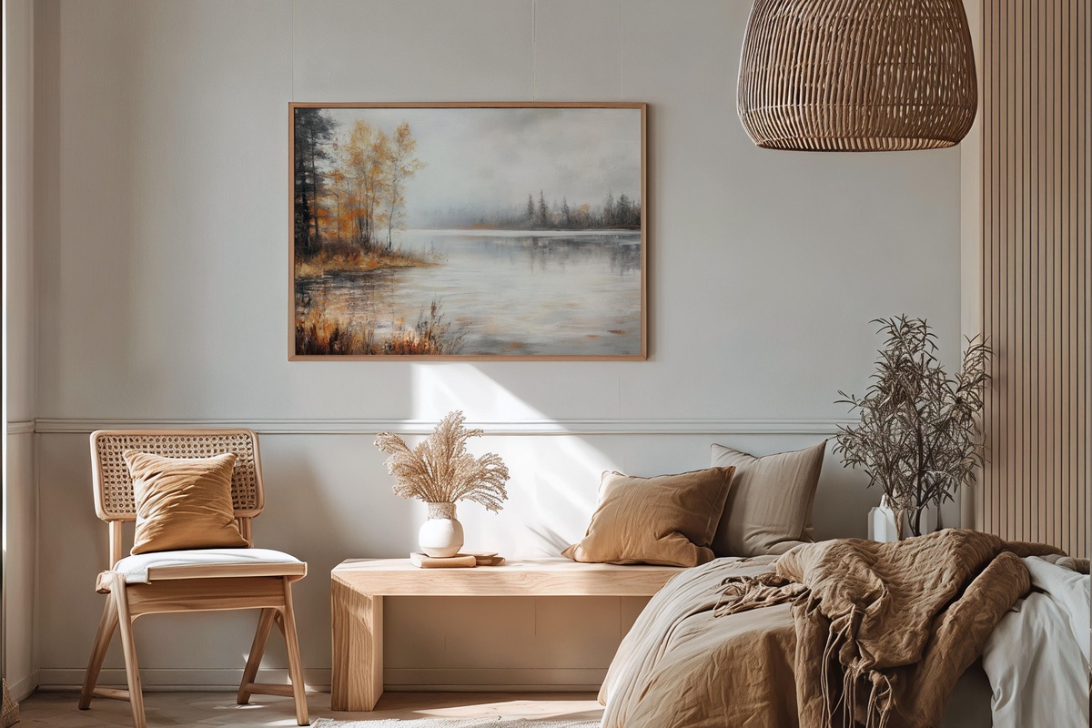 Crisp Autumn Lake Aura Fall Printable Wall Art