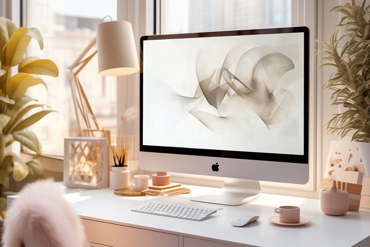 Minimal Line Art Symphony - Desktop Wallpaper