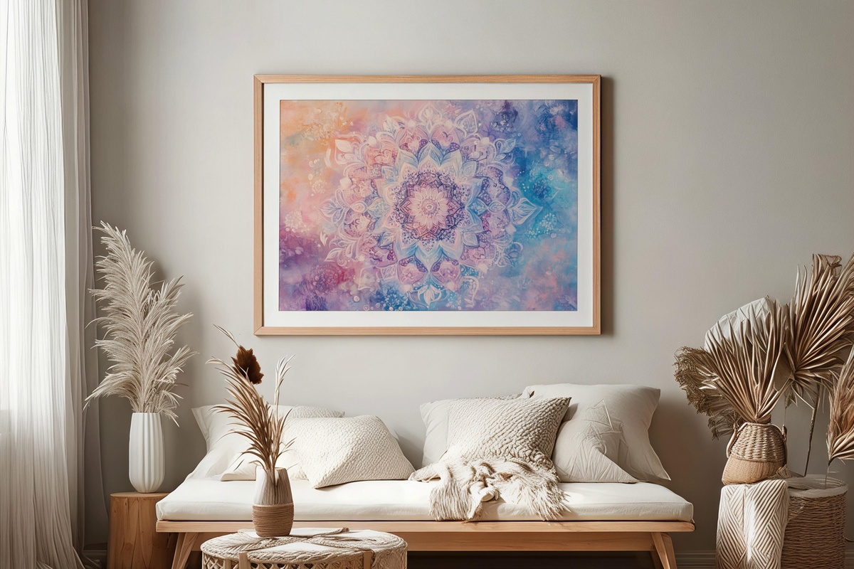 Pastel Mandala Serenity Boho Printable Wall Art