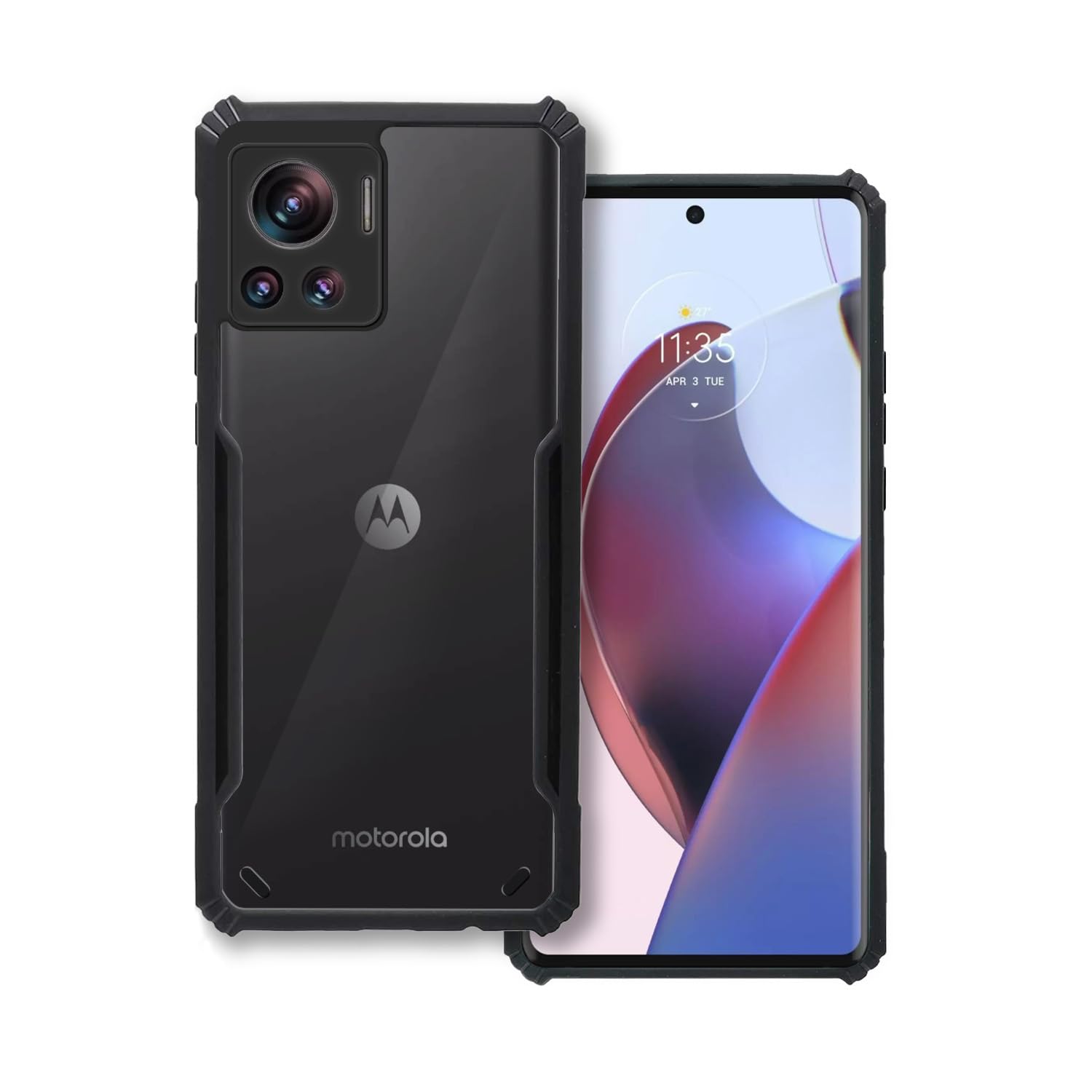 Black Border - Transparent Back iPaky Mobile Back Cover Case