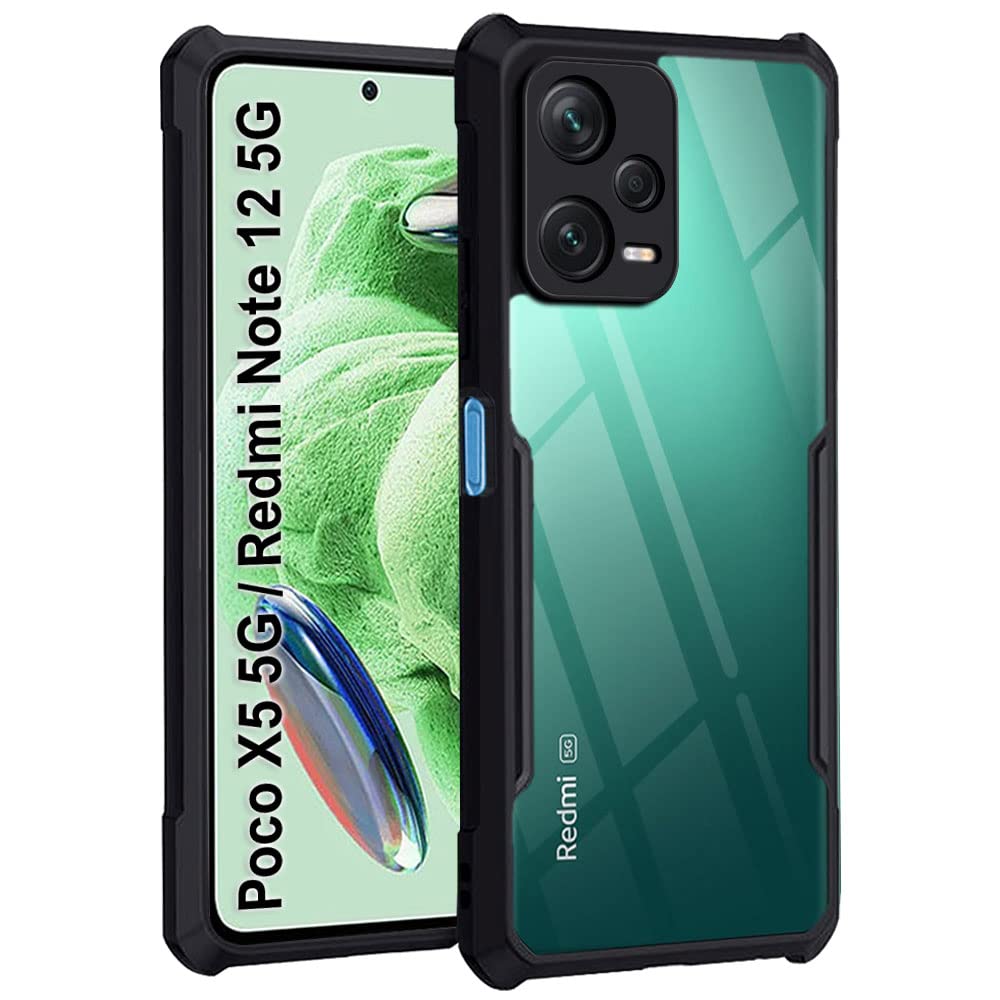 Poco X5 5G - Black Border - Transparent Back iPaky Mobile Back Cover Case