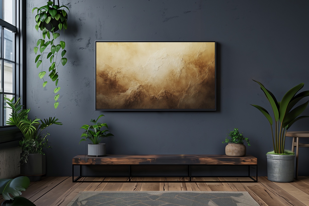 Earthy Landscape Harmony Frame TV Art — warm earth tones landscape