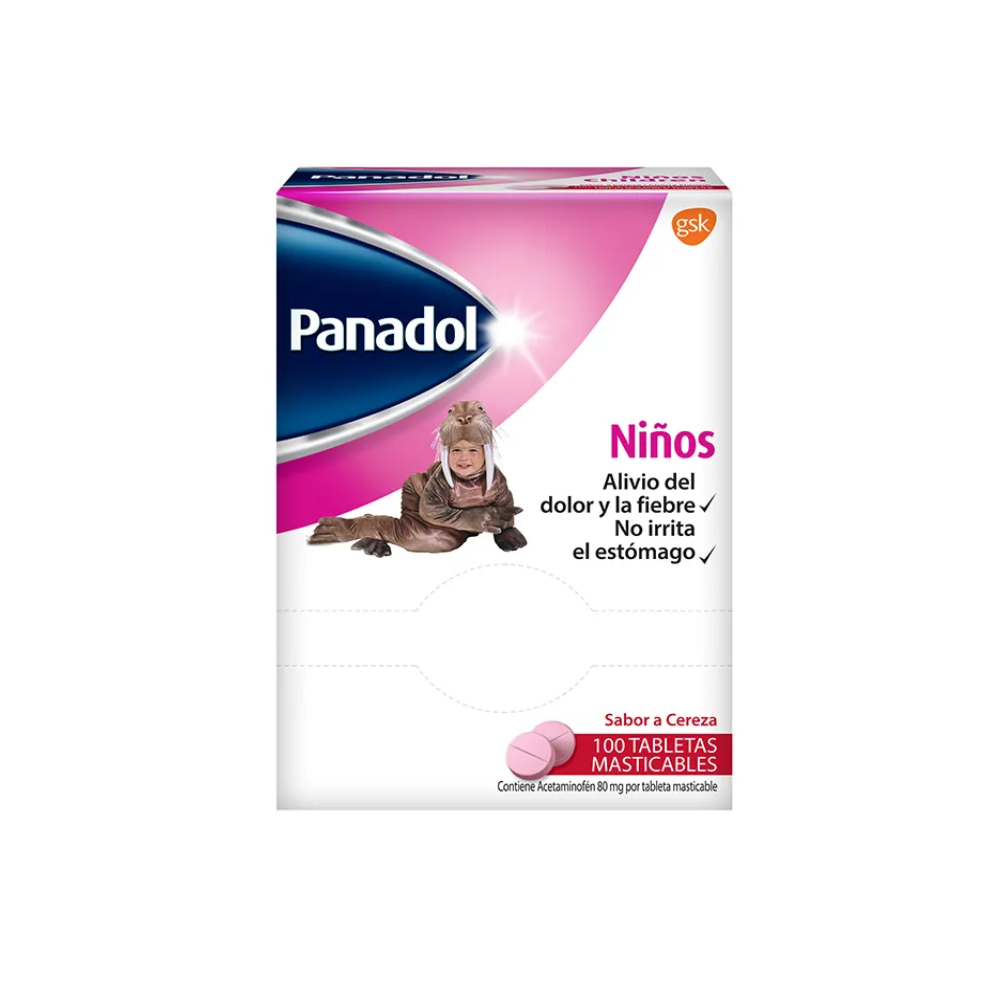 Panadol Mastic Niños Cja/100 Tab