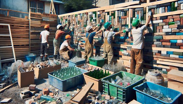 Utiliser des matériaux recyclés pour la construction de murs écologiques