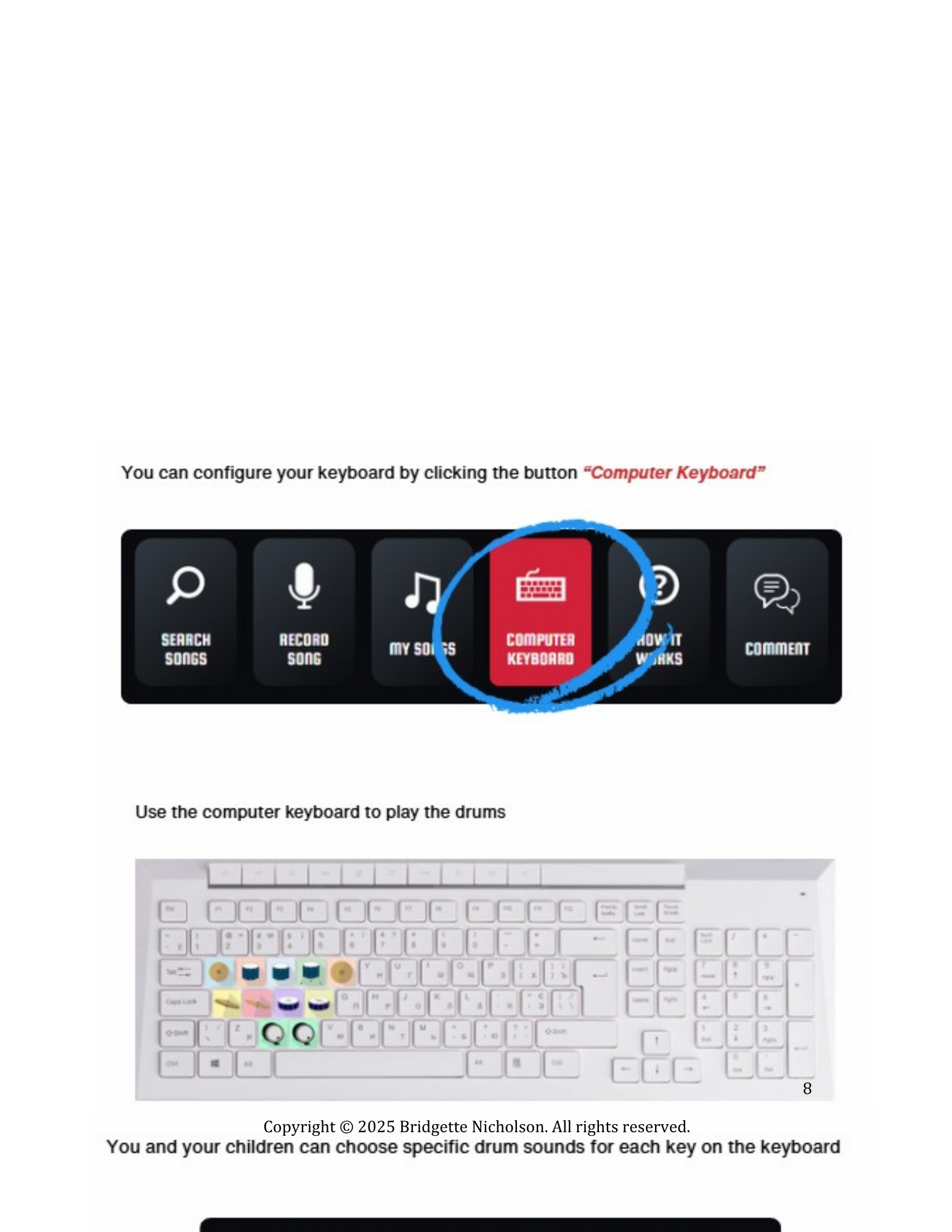 Computer Keyboard workbook page 8