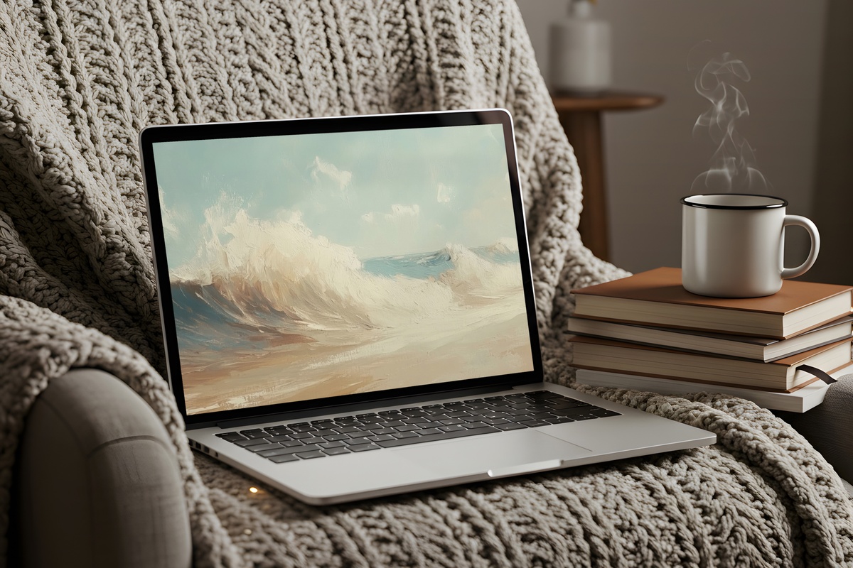 Vibrant Wave Symphony Desktop Wallpaper