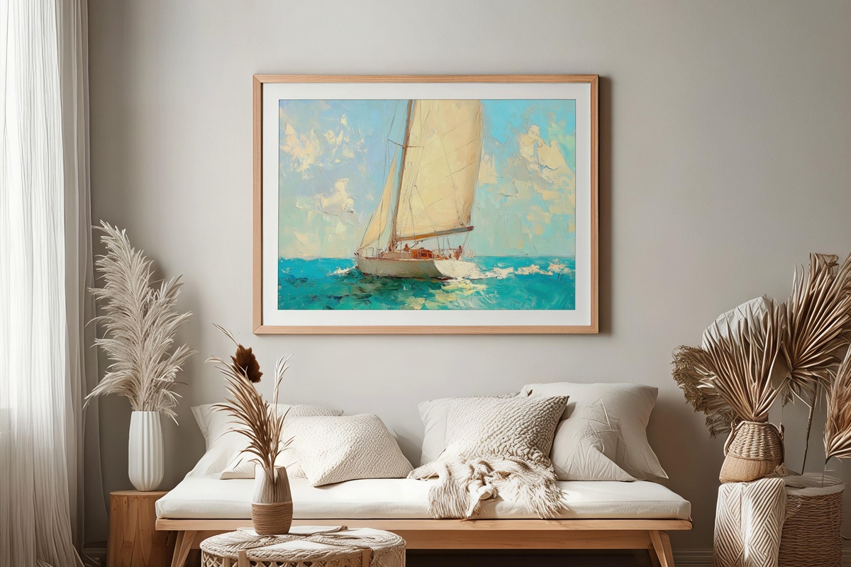 Turquoise Serenity Sailing Summer Printable Wall Art