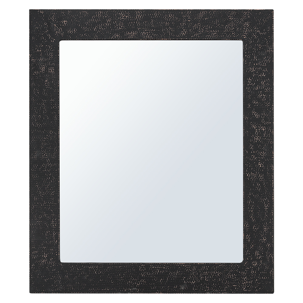 Premier Copper Products 36" Rectangle Hammered Copper Mirror in Glazed Black, Copper and Plywood, 18 Gauge, MFREC3631BLK