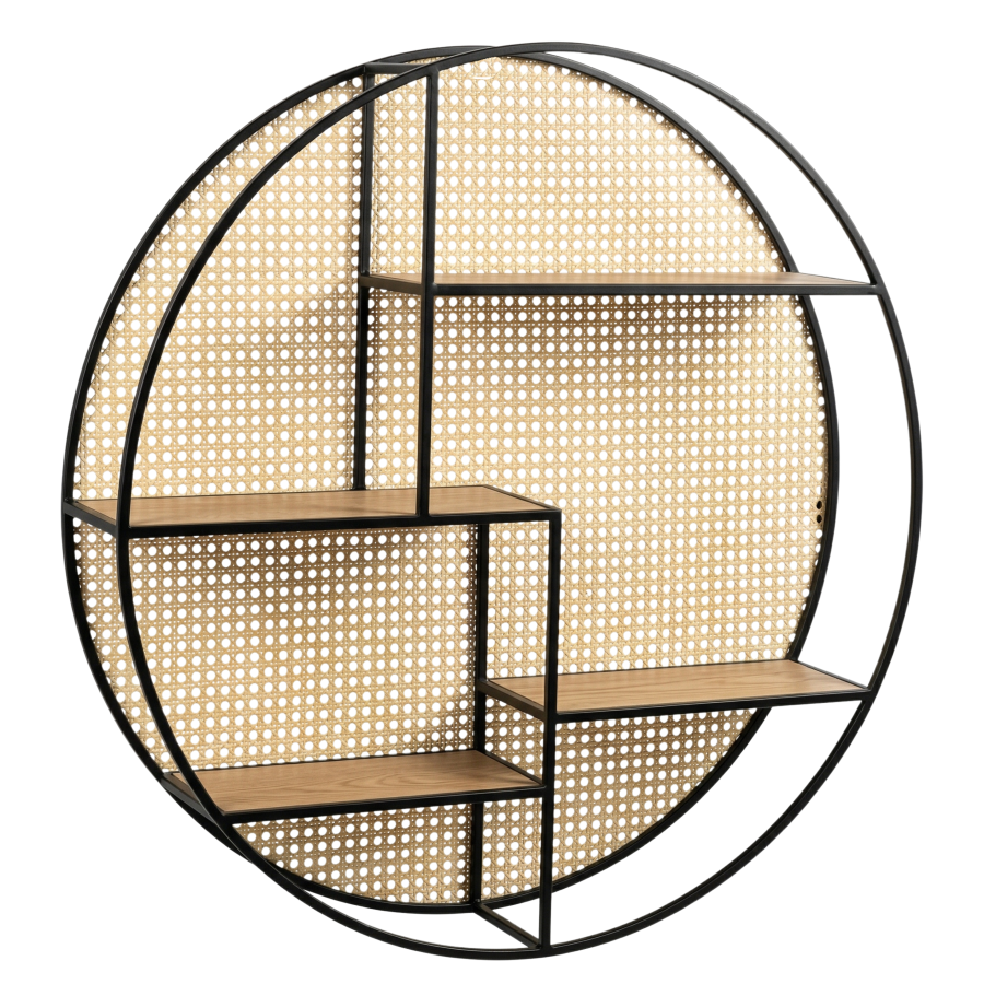 Repisa flotante hierro forjado/madera, 80x15cm