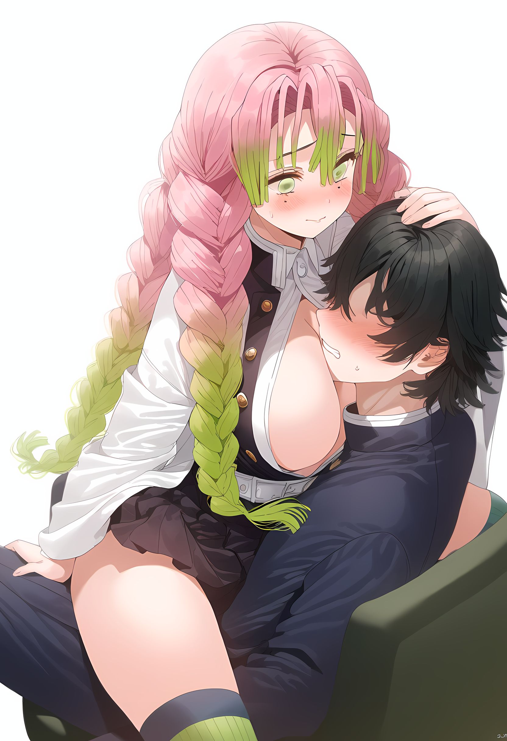 Artworks by MiMi AI by MiMi AI with Mitsuri Kanroji, large breasts, Demon Slayer: Kimetsu no Yaiba, breasts