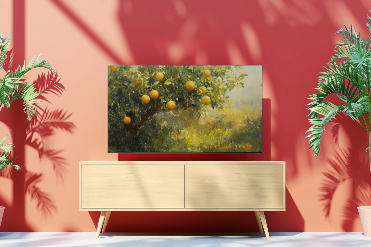 Radiant Lemon Glimmer in Sunlight - Summer Frame TV Art