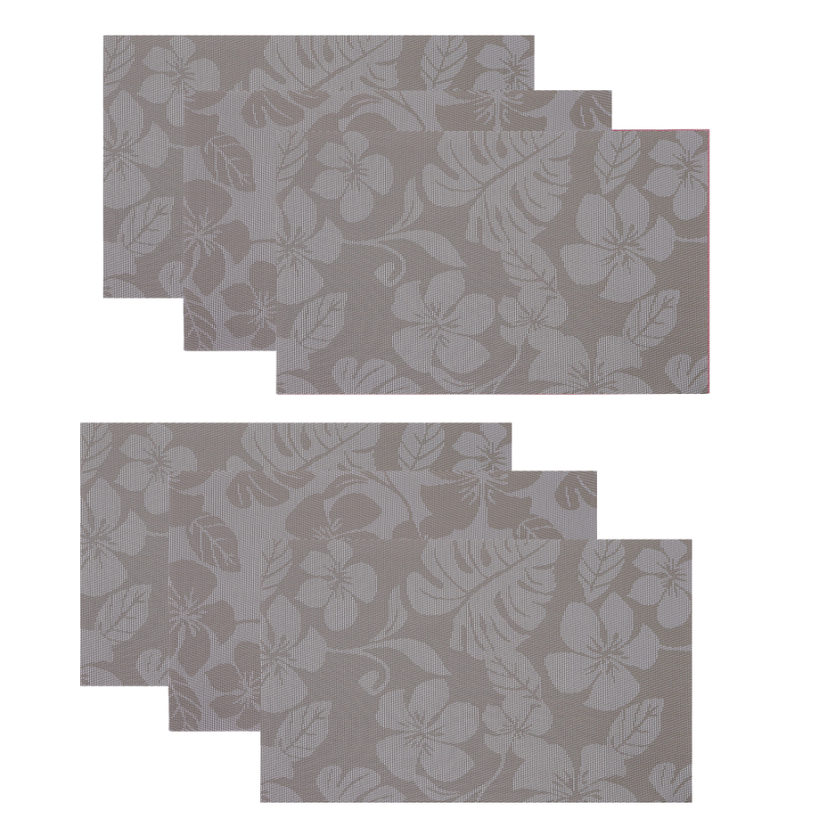 Set de individuales decorativos 6 piezas, pvc, 45x30cm