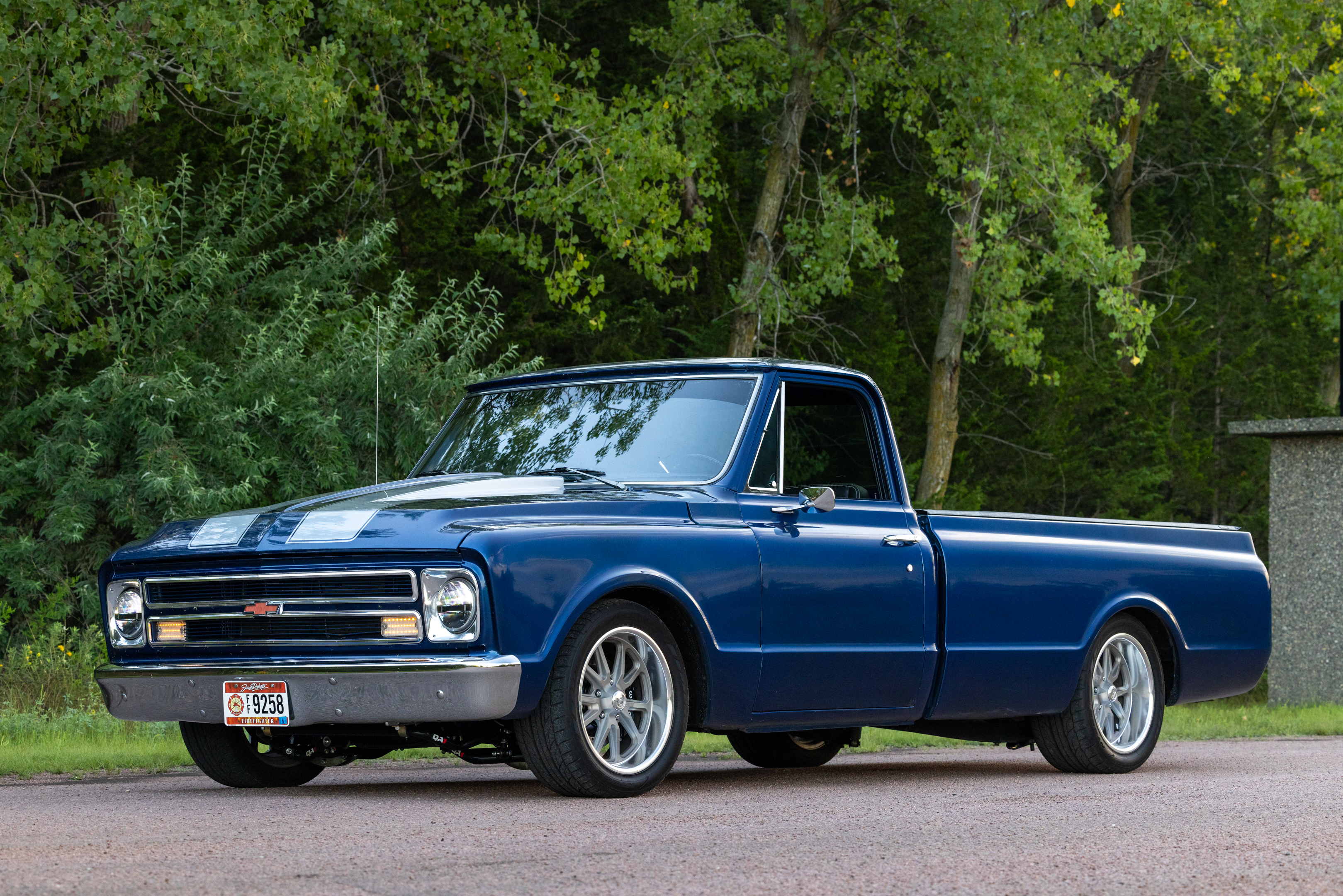 Pro-touring restomod build with deep-dish wheels and modern drivetrain by Frankman Motor Company