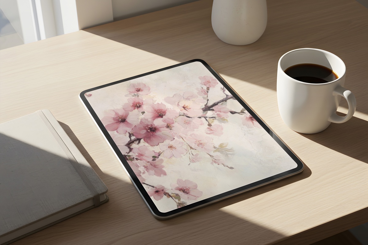 Eternal Spring Cherry Blossoms iPad Wallpaper