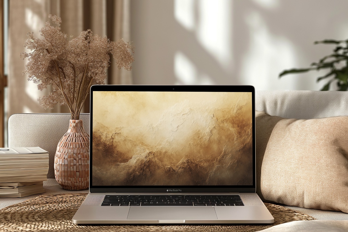 Earthy Landscape Harmony Desktop Wallpaper high resolution landscape in warm earth tones