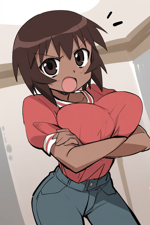 神楽(あずまんが大王)のAIエロエロ落書きもの5 by 催●スマホの淫魔 with Kagura(Azumanga Daioh), azumanga daioh, high school girl, large breasts, dark skin