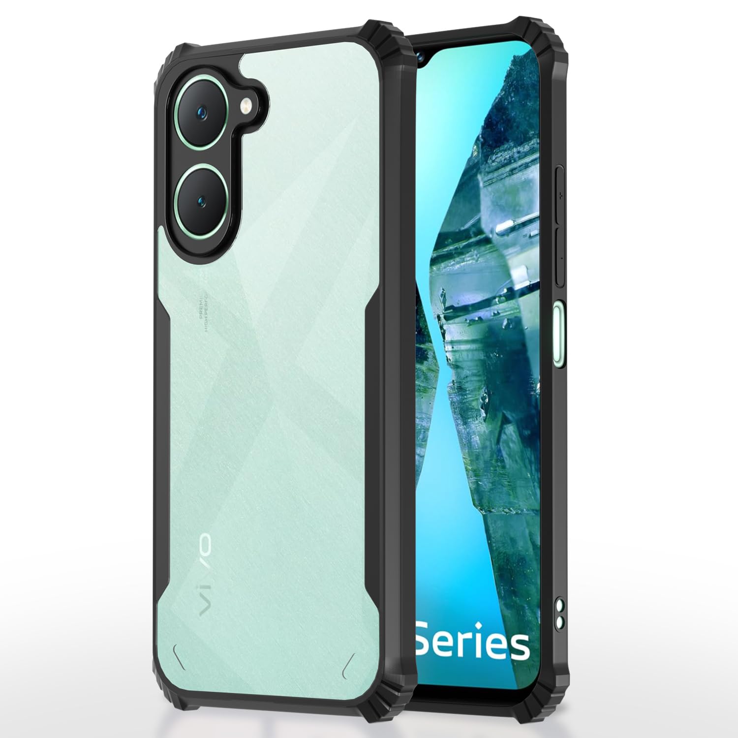 Vivo Y18i - Black Border - Transparent Back iPaky Mobile Back Cover Case