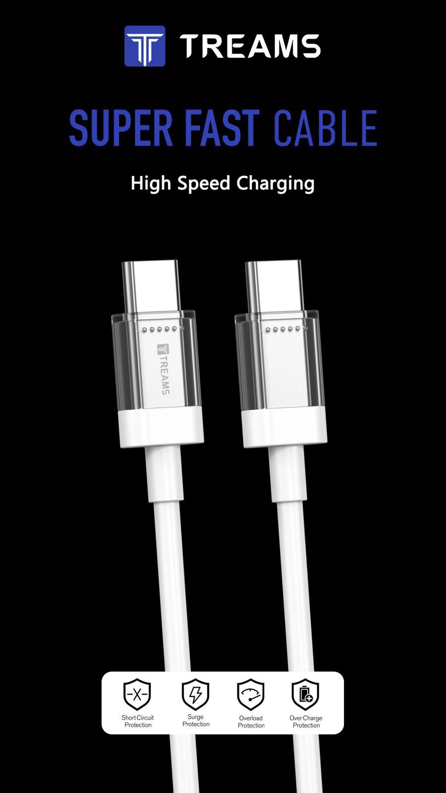 Treams Data Cable CB-2056 Type C to Type C 120W