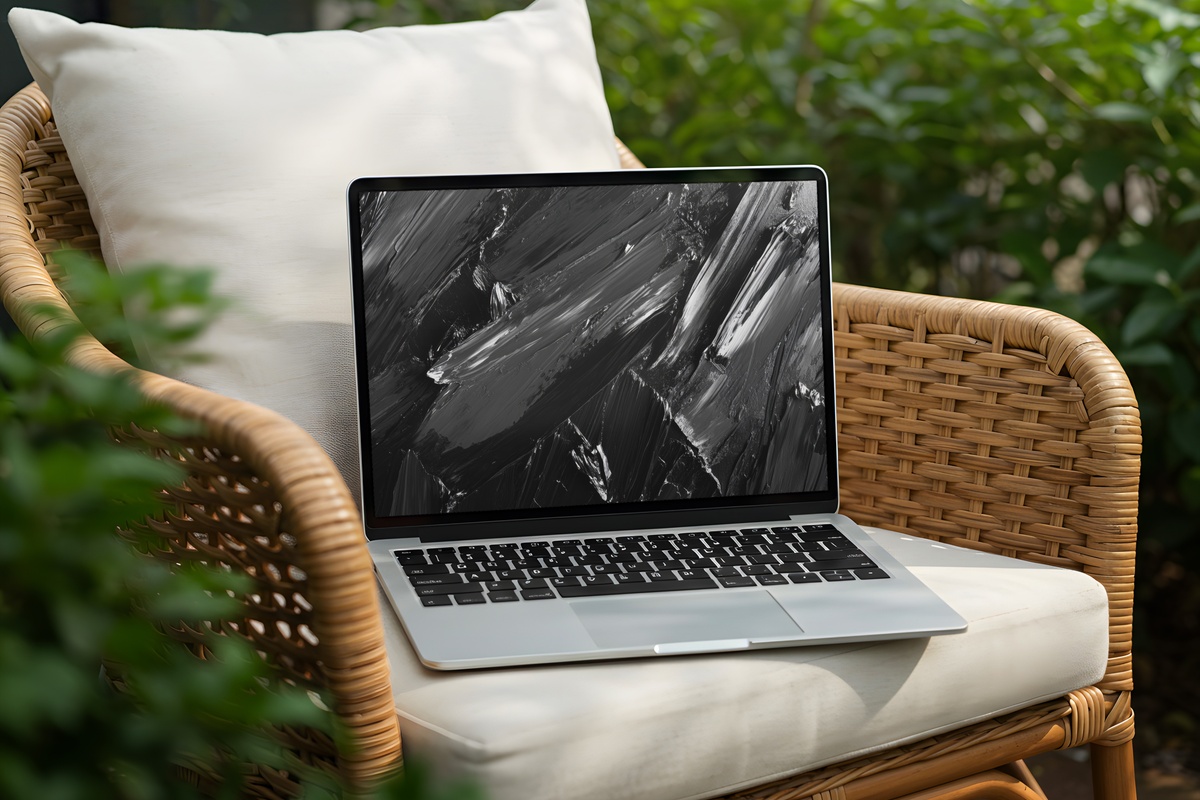 Strokes of Monochrome Energy Abstract Desktop Wallpaper