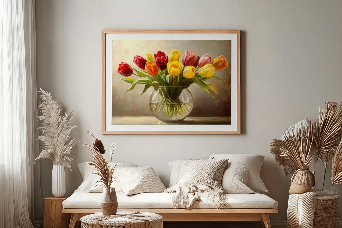 Tulips in Glass Harmony Floral Printable Wall Art