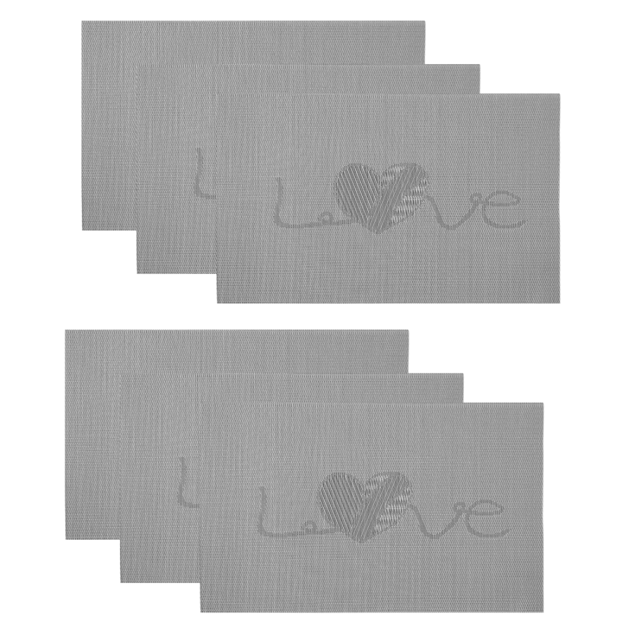 Set de individuales decorativos 6 piezas, pvc, 45x30cm