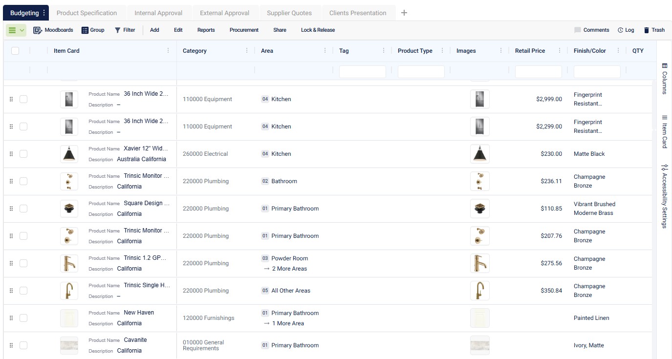 Procurement and specifications