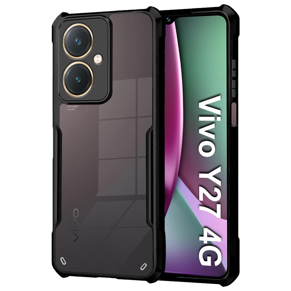 Black Border - Transparent Back iPaky Mobile Back Cover Case