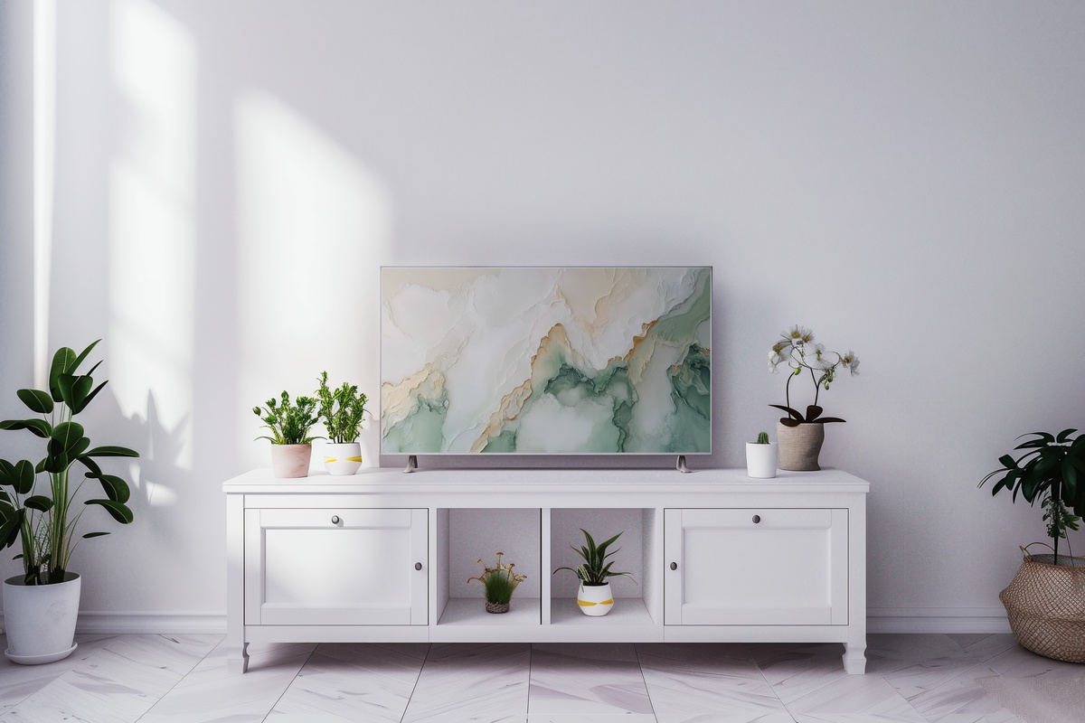 Marble Dreams in Motion Neutral Frame TV Art