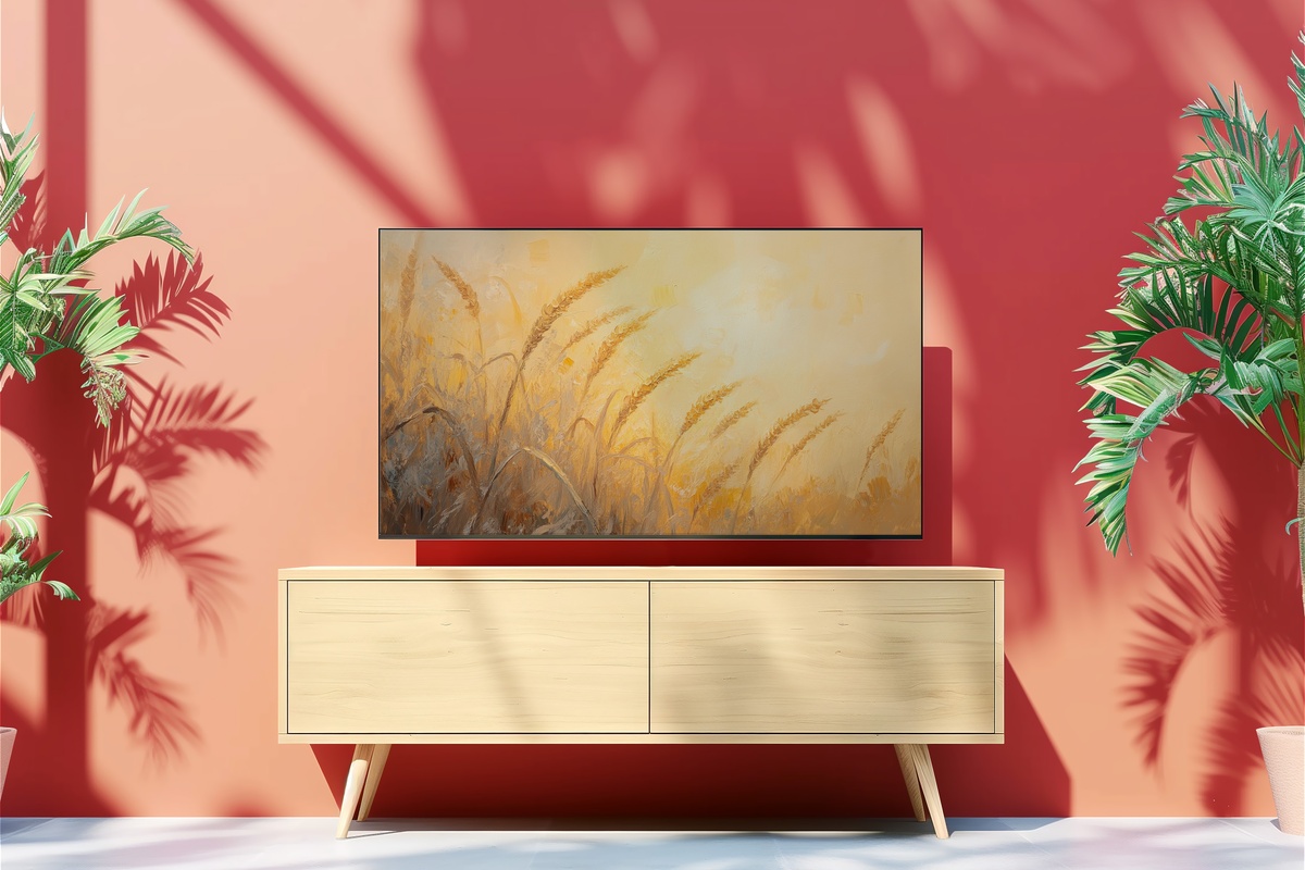 Radiant Wheatfield Reverie Summer Frame TV Art — golden wheatfield at sunset