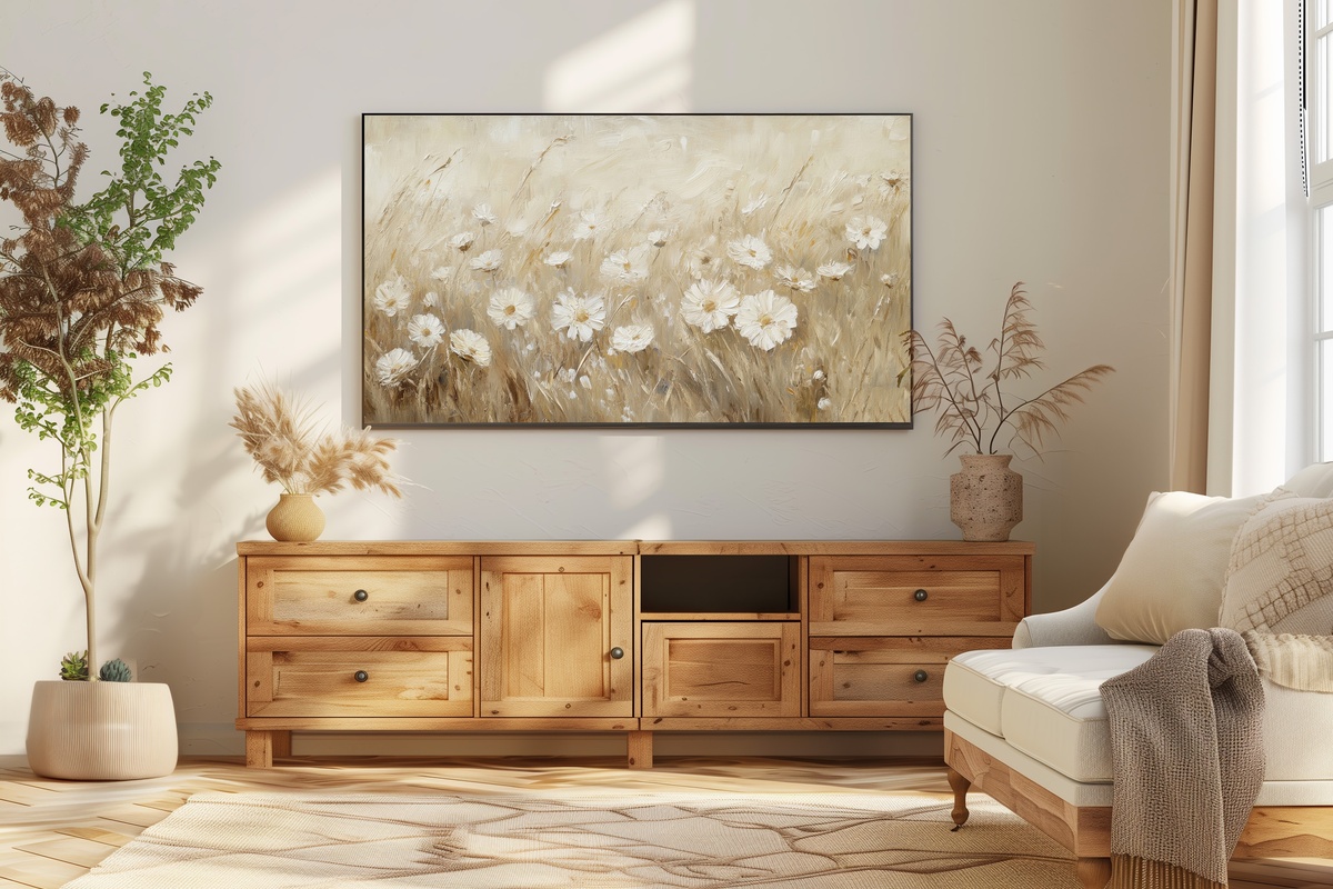 Whispering Daisies Waltz Vintage Frame TV Art