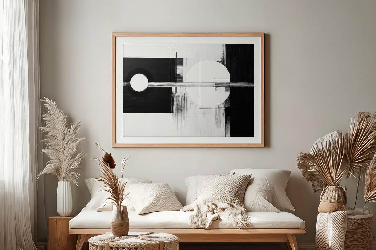 Bold Monochromatic Duality Modern Printable Wall Art