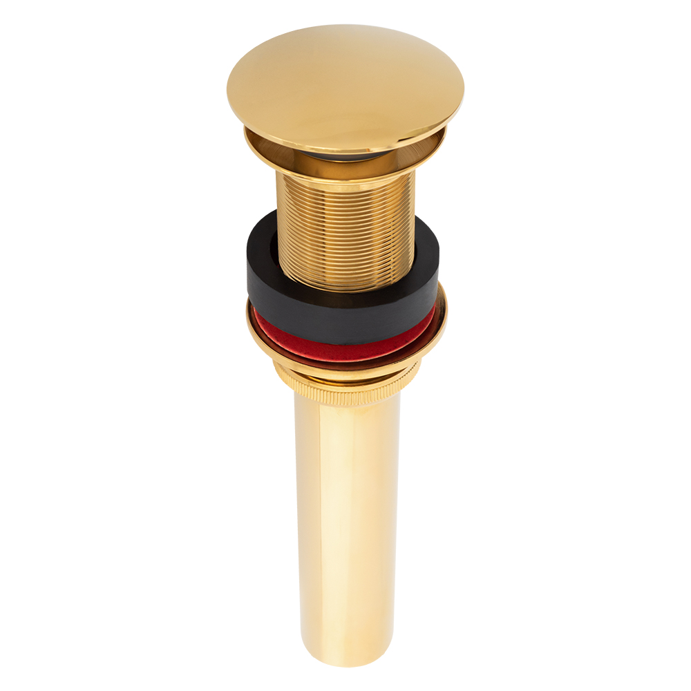 Premier Copper Products 1.5" Non-Overflow Pop-up Bathroom Sink Drain - Polished Brass, D-208PB