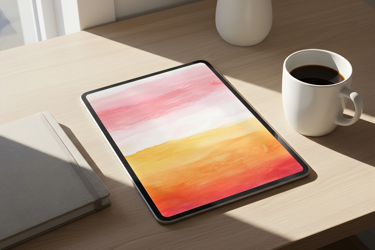 Sunset Horizon Fusion Abstract iPad Wallpaper
