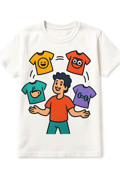 Diverse group wearing stylish funny graphic T-shirts in urban setting