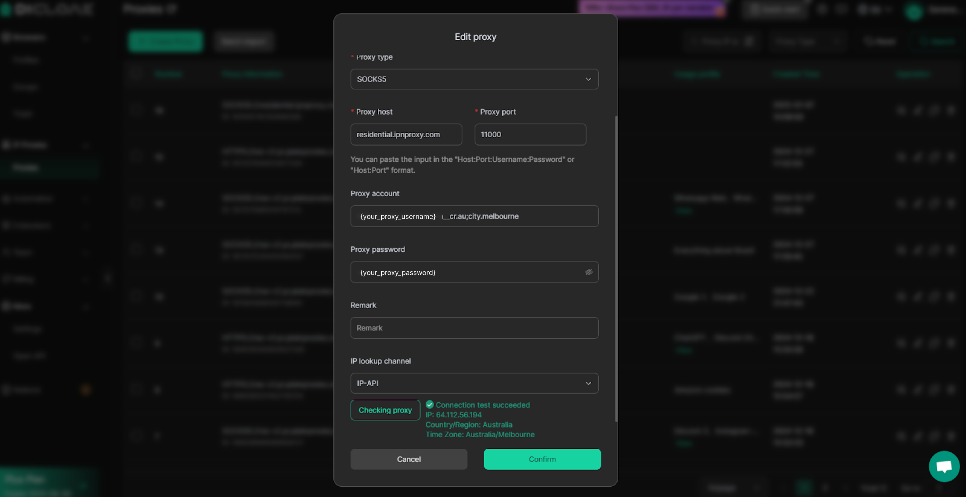 DICloak - Proxy Configure