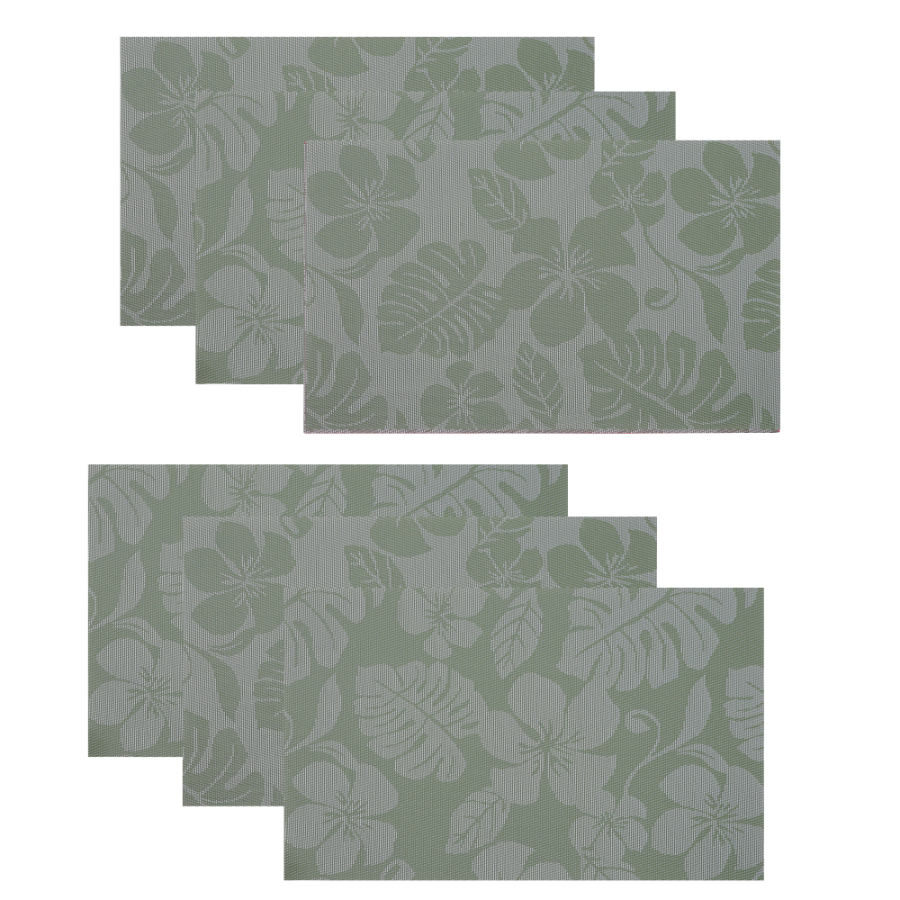 Set de individuales decorativos 6 piezas, pvc, 45x30cm