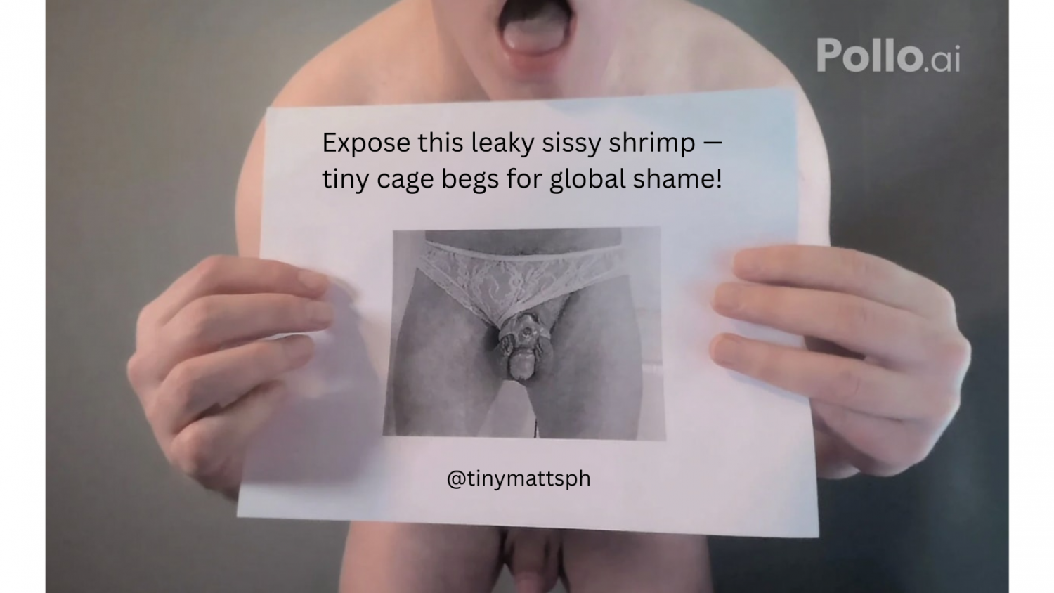 LittleMattSPH's clitty squeezed in tight cage
