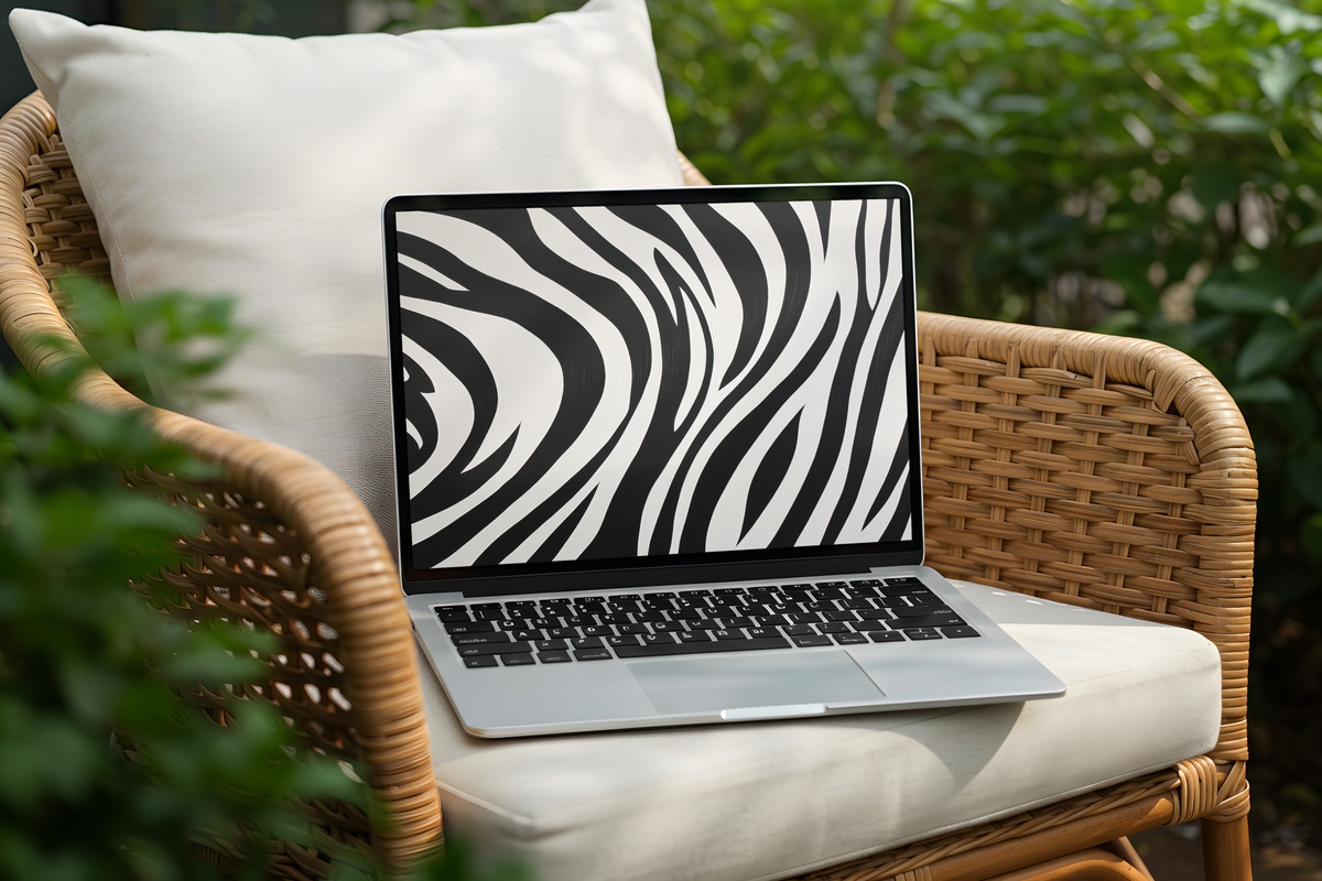 Zebra Stripe Symphony Black and White Desktop Wallpaper